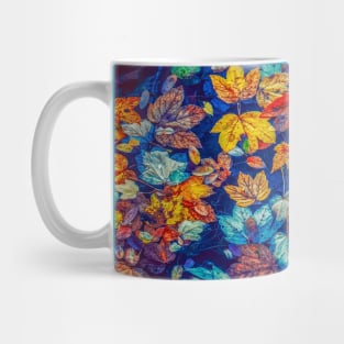 Leaves in water / fall - autumn pattern Mug